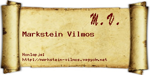 Markstein Vilmos névjegykártya